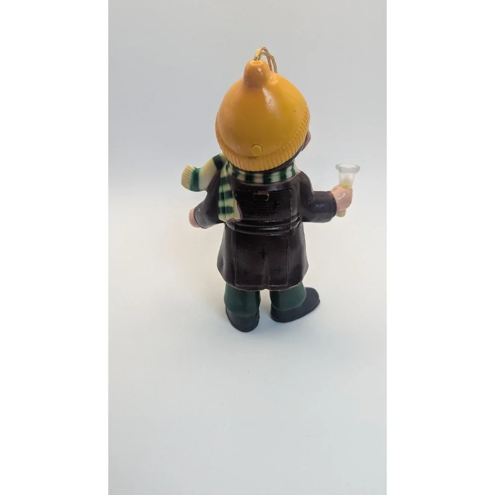 Vintage 1984 Carolites Boy Caroler Musical Christmas Plastic Ornament Works 6.5